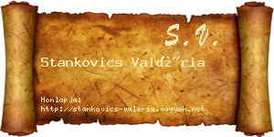 Stankovics Valéria névjegykártya