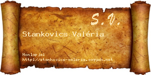 Stankovics Valéria névjegykártya